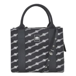 Balenciaga Trade XS Canvas Handbag Shoulder Bag Black White Silver